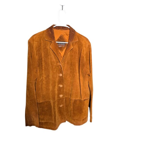 Y2K Suede Cognac Jacket Large Western Boho Cowgirl - Picture 2 of 11